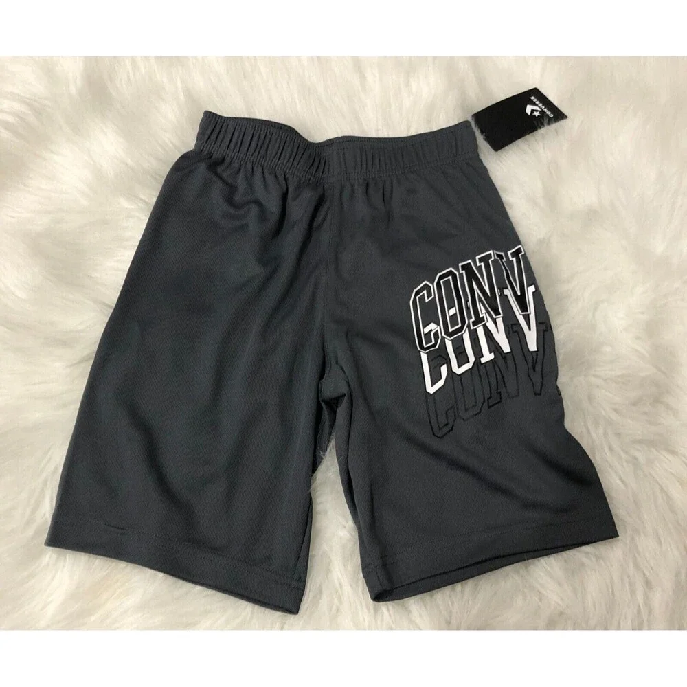 Converse Boys Youth Athletic Shorts Color Gray Size Medium 10-12 Years‎ NWT